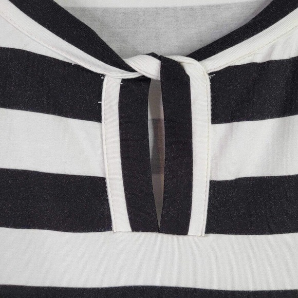 Talbots Shirt Top Woman Plus Size 2X Black Stripe Jersey Knit Tunic Rayon SS - Picture 4 of 9